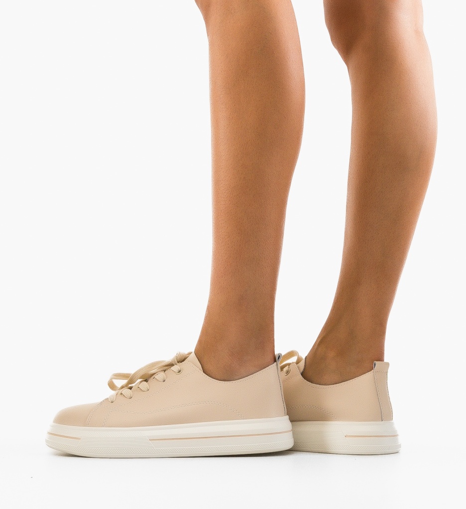 Sneakers Dama Kleo Bej - Confort și Stil Urban - imagine 2