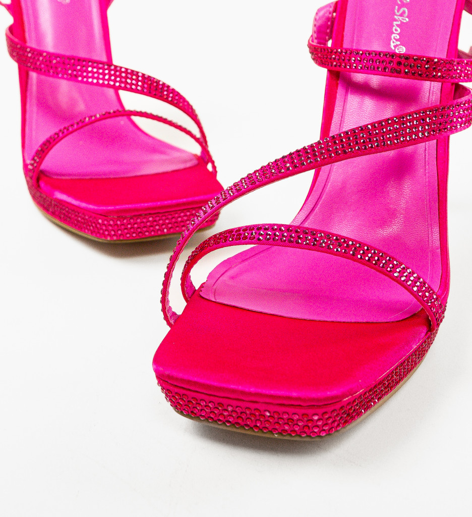 Sandale Fuchsia cu Toc Elegant - imagine 8