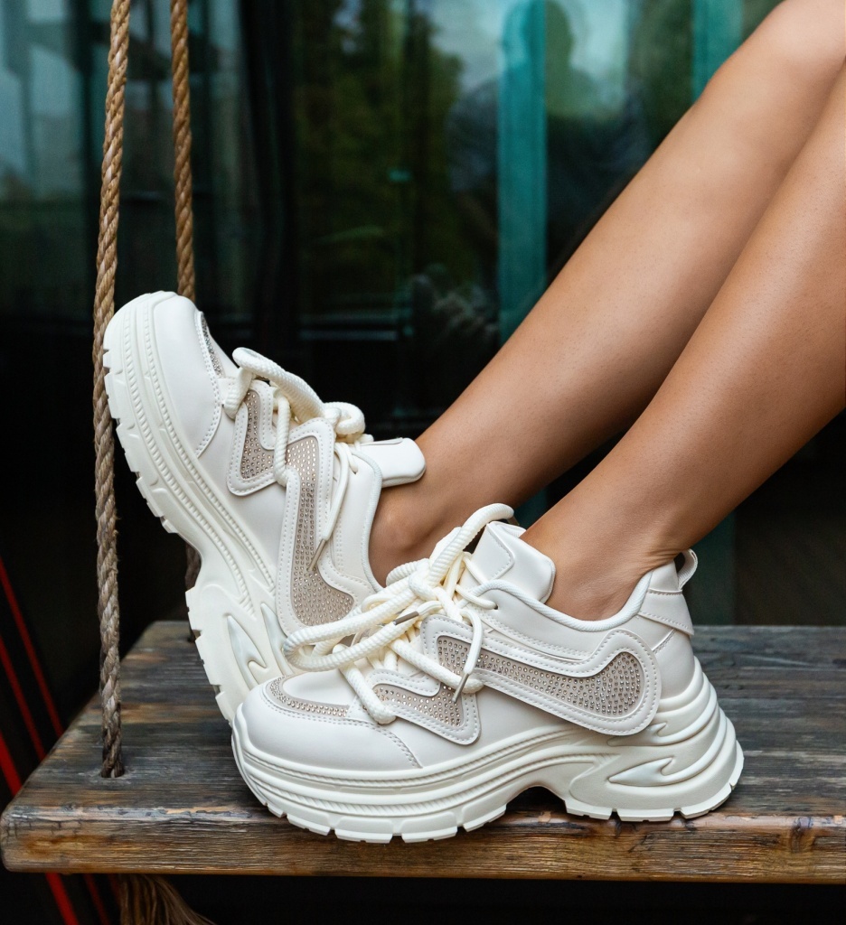 Adidași Dama Rafe Bej | Confort Zilnic - imagine 3