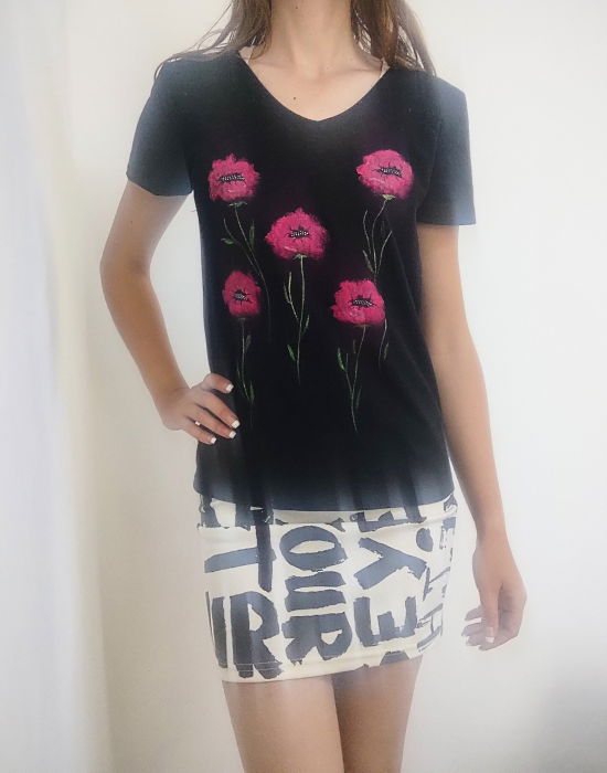 Tricou Pictat Manual Maci Shopika - Design Unic