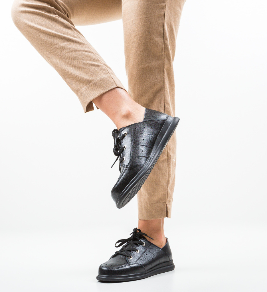 Pantofi Casual Bessie Negri - Confort și Stil - imagine 3