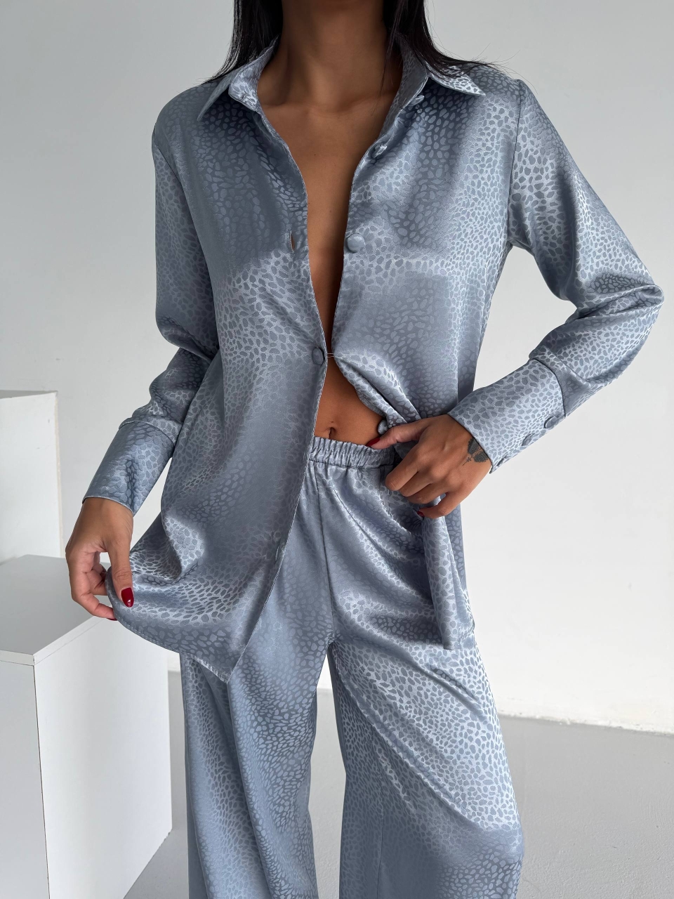 Set Pijama Dama Delis Gri 2 Piese - imagine 7