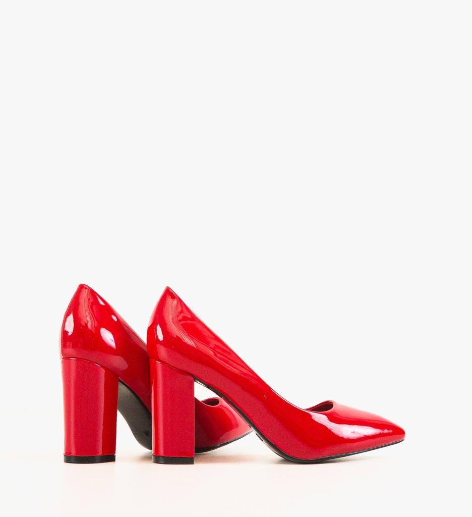 Pantofi Mendoza Rosii cu Toc Eleganți - imagine 2