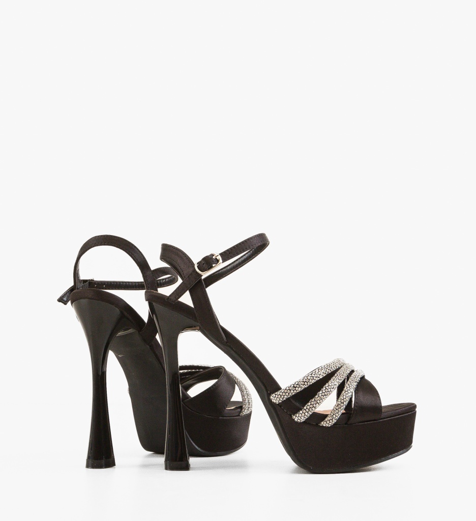 Sandale Dama Orlea Negre cu Toc Elegant - imagine 4