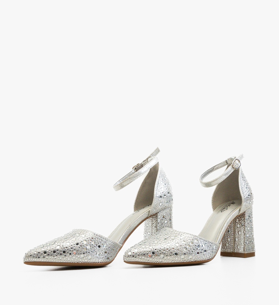 Pantofi Dama Plyka Argintii Eleganți - imagine 4
