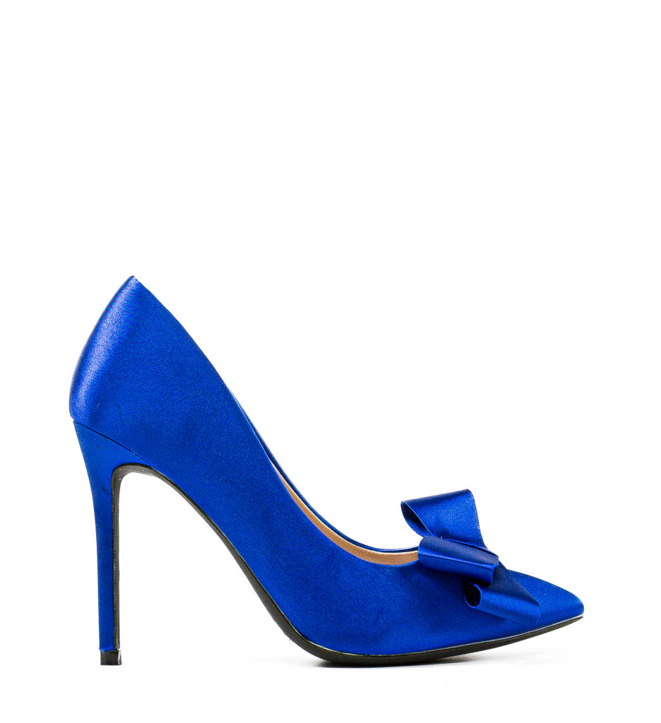 Pantofi Haldyt Albastru cu Toc Elegant - imagine 5