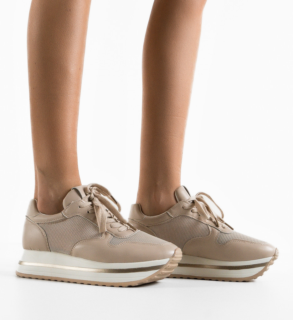 Pantofi Sport Rakhi Bej | Confort Zilnic - imagine 2
