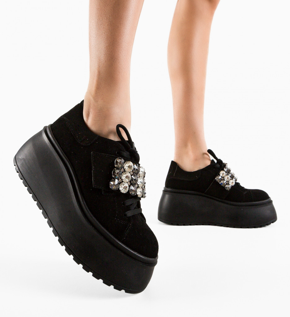 Pantofi Casual Alma Negri | Confort Zilnic - imagine 3