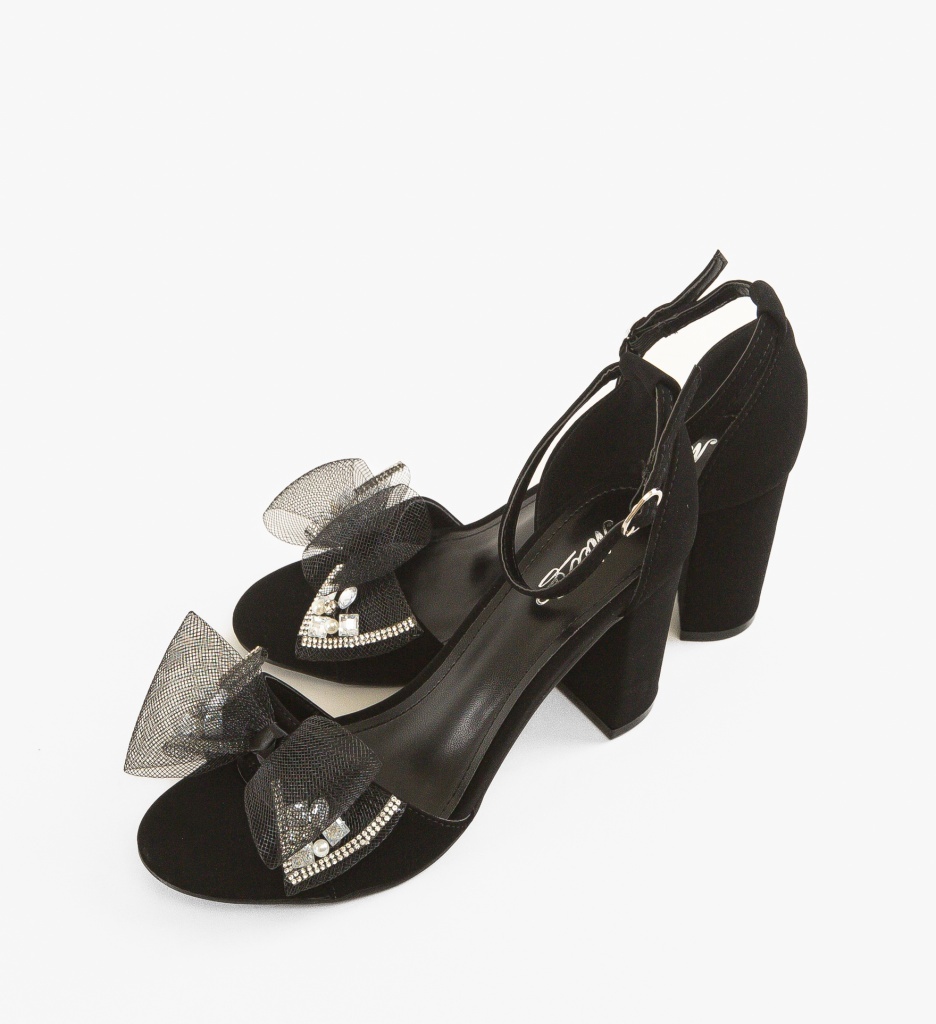 Sandale cu Toc Panko Negre Elegante - imagine 5