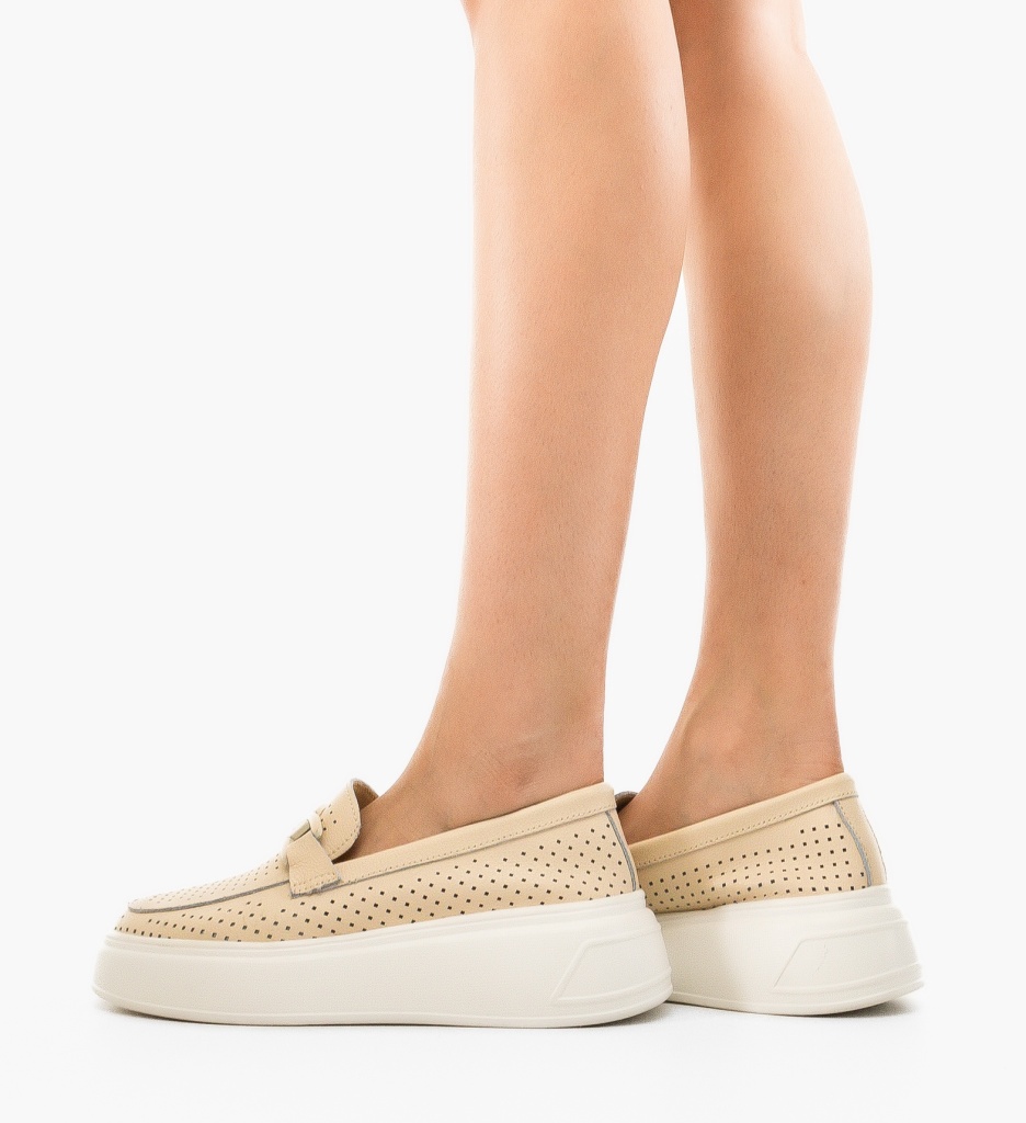Pantofi Casual Lezzer Bej – Confort și Stil - imagine 3