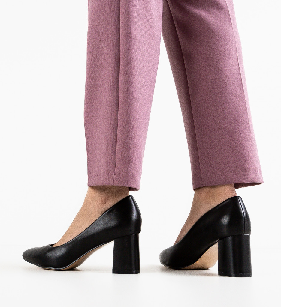 Pantofi Dama Walton Negri | Toc Elegant - imagine 3