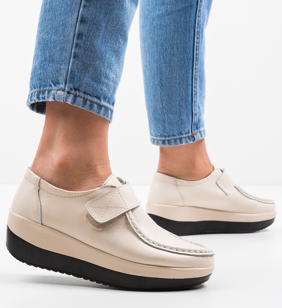 Pantofi Casual Groma Bej | Confort și Eleganță - imagine 5