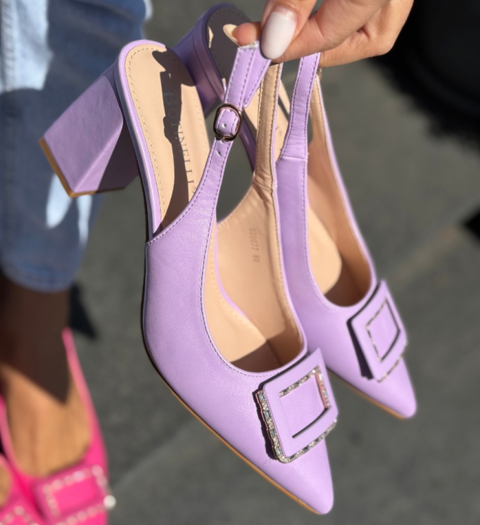 Pantofi Gentalya Mov cu Toc Eleganți - imagine 4