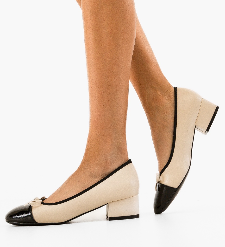 Pantofi Onar Bej Eleganți cu Toc - Stil Refined - imagine 5