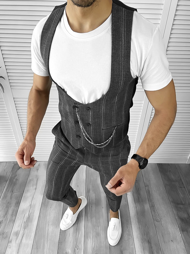 Compleu Barbati Elegant Vesta și Pantaloni