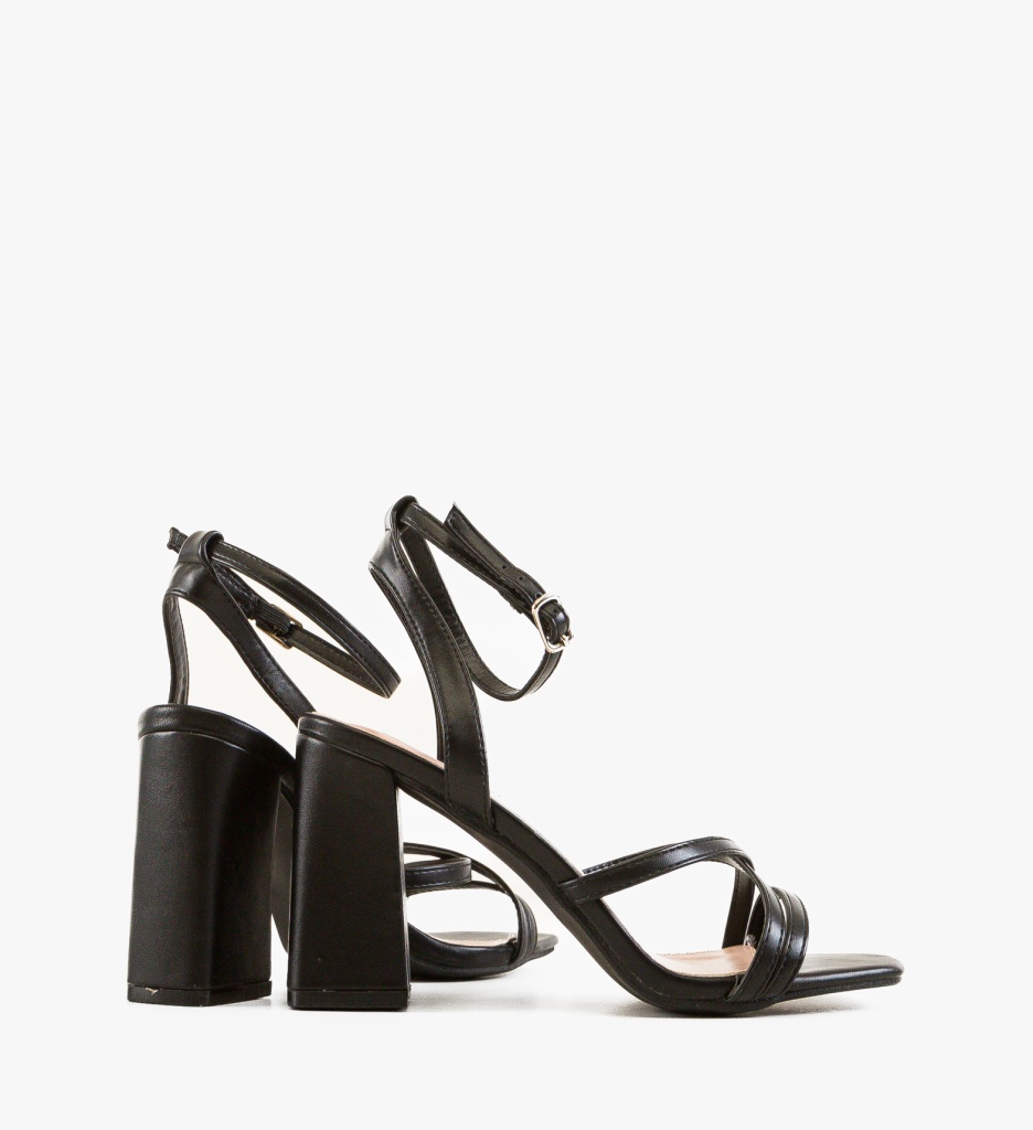 Sandale Franklin Negre cu Toc Elegant - imagine 4