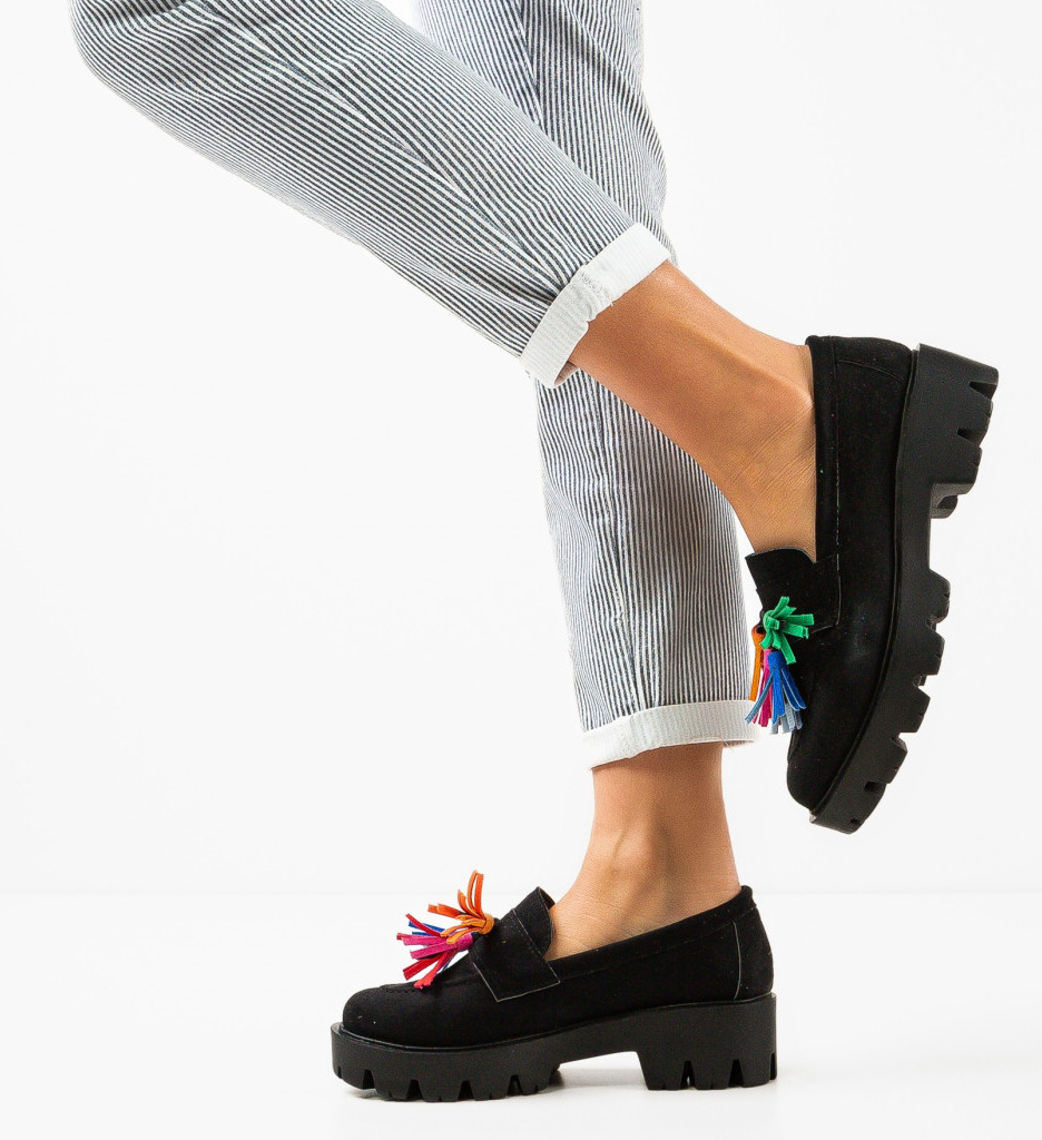 Pantofi Casual Dama Kuciure Negri Confort - imagine 2