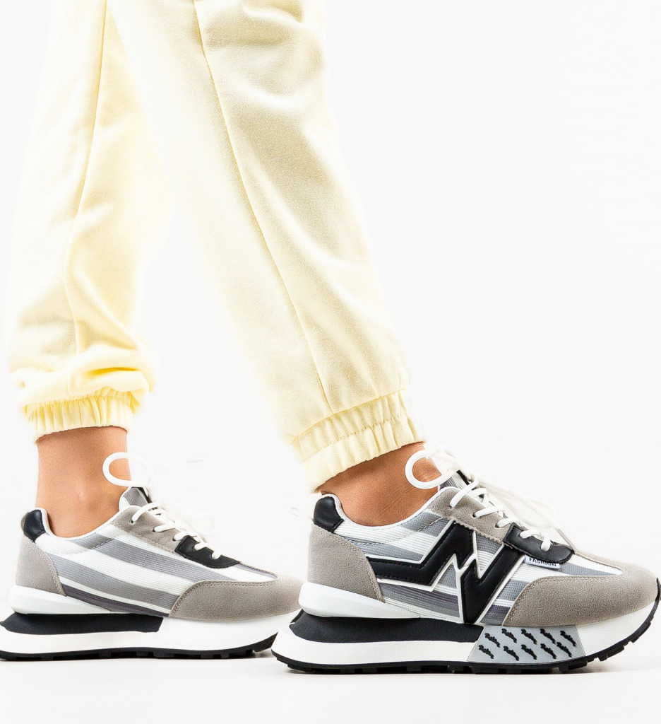 Sneakers Dama Dante Gri - Confort și Stil - imagine 2