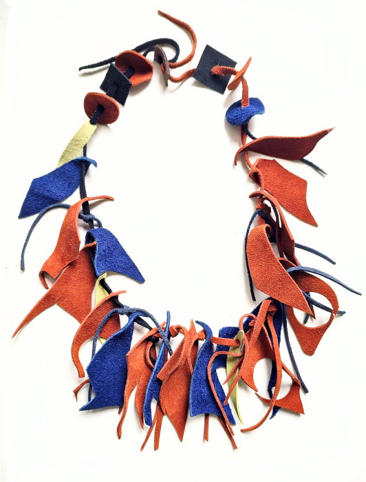 Colier Asimetric Multicolor Piele Naturală | Shopika