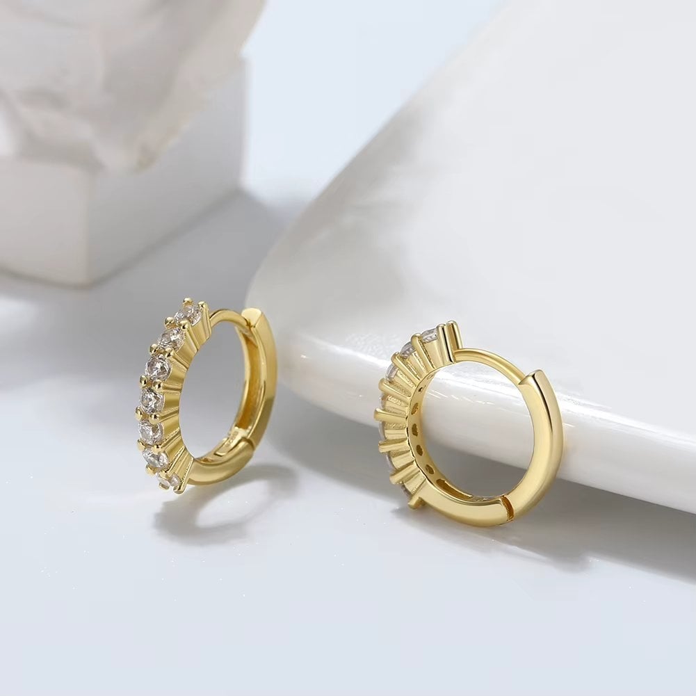 Cercei Argint Placat cu Aur Delis | Model Elegant - imagine 3