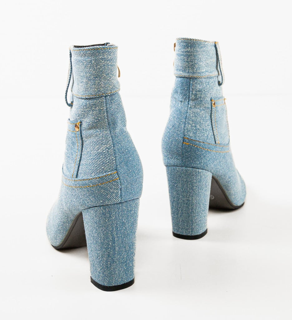 Botine Dama Jean Albastre - Stil Casual Modern - imagine 8