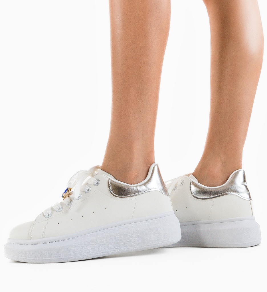Sneakers Devin Argintii Dama - Stil si Confort - imagine 4