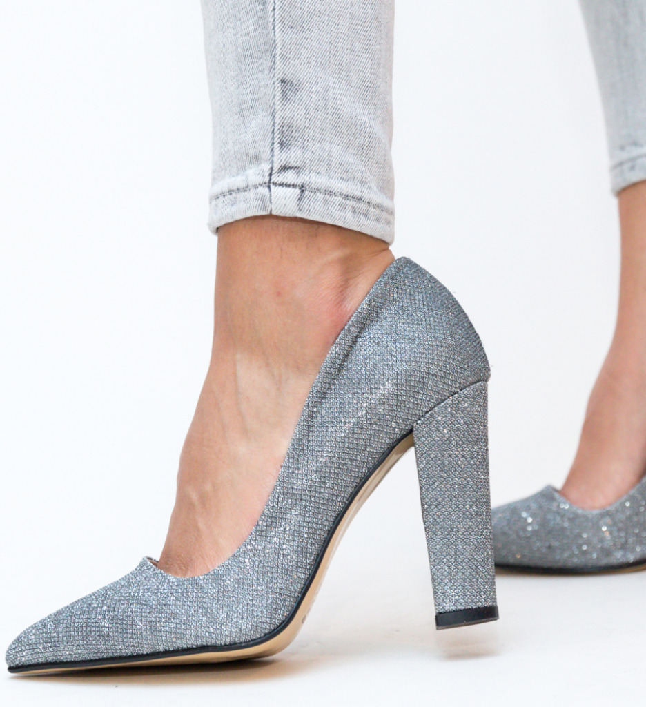 Pantofi cu Toc Guevara Gri 2 - Stil Versatil - imagine 3