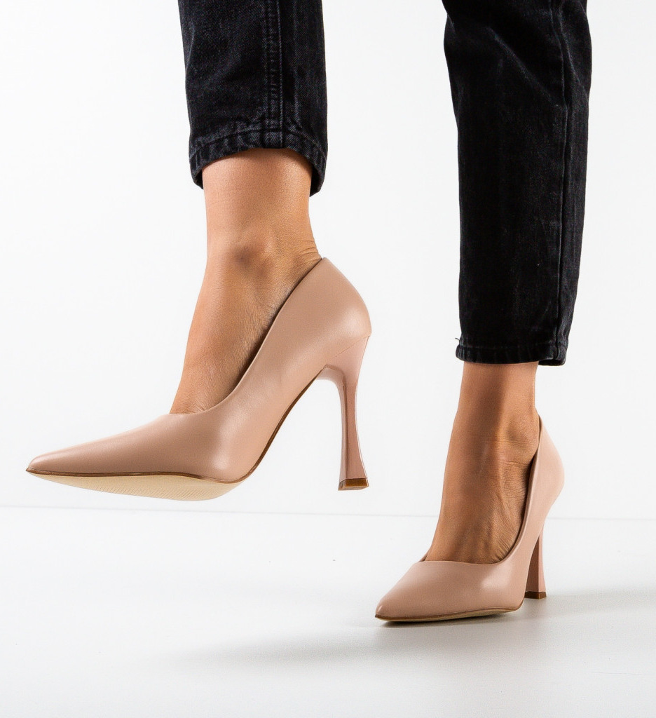 Pantofi cu Toc Pakun Bej | Eleganță Modernă - imagine 3
