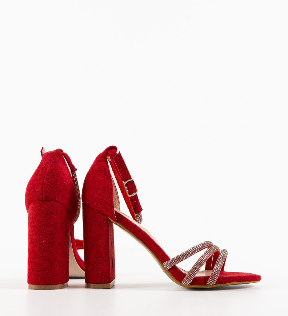 Sandale Willyy Rosii cu Toc Elegante - imagine 5
