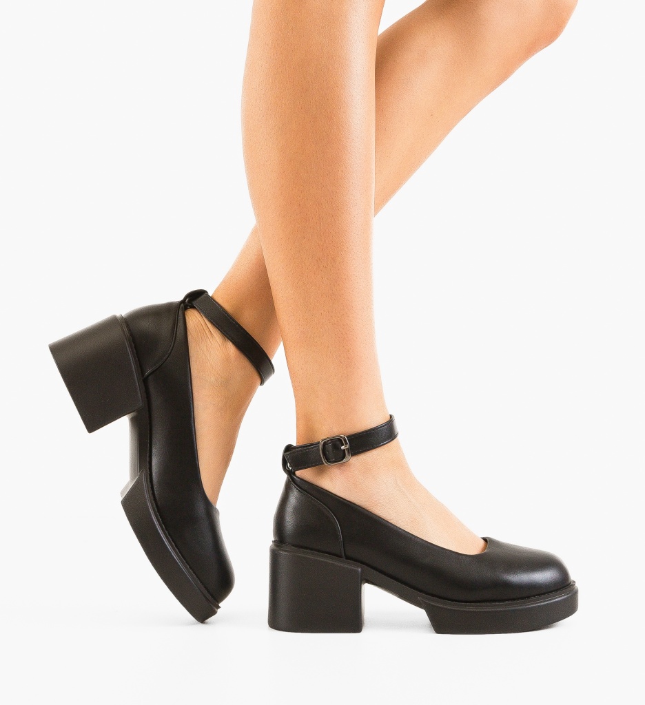 Pantofi Grima Negri cu Toc - Eleganță Absolută