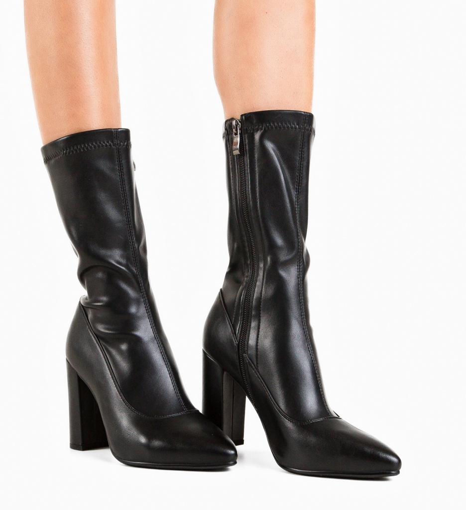 Botine Dama Brada Negre - Eleganță și Confort - imagine 3