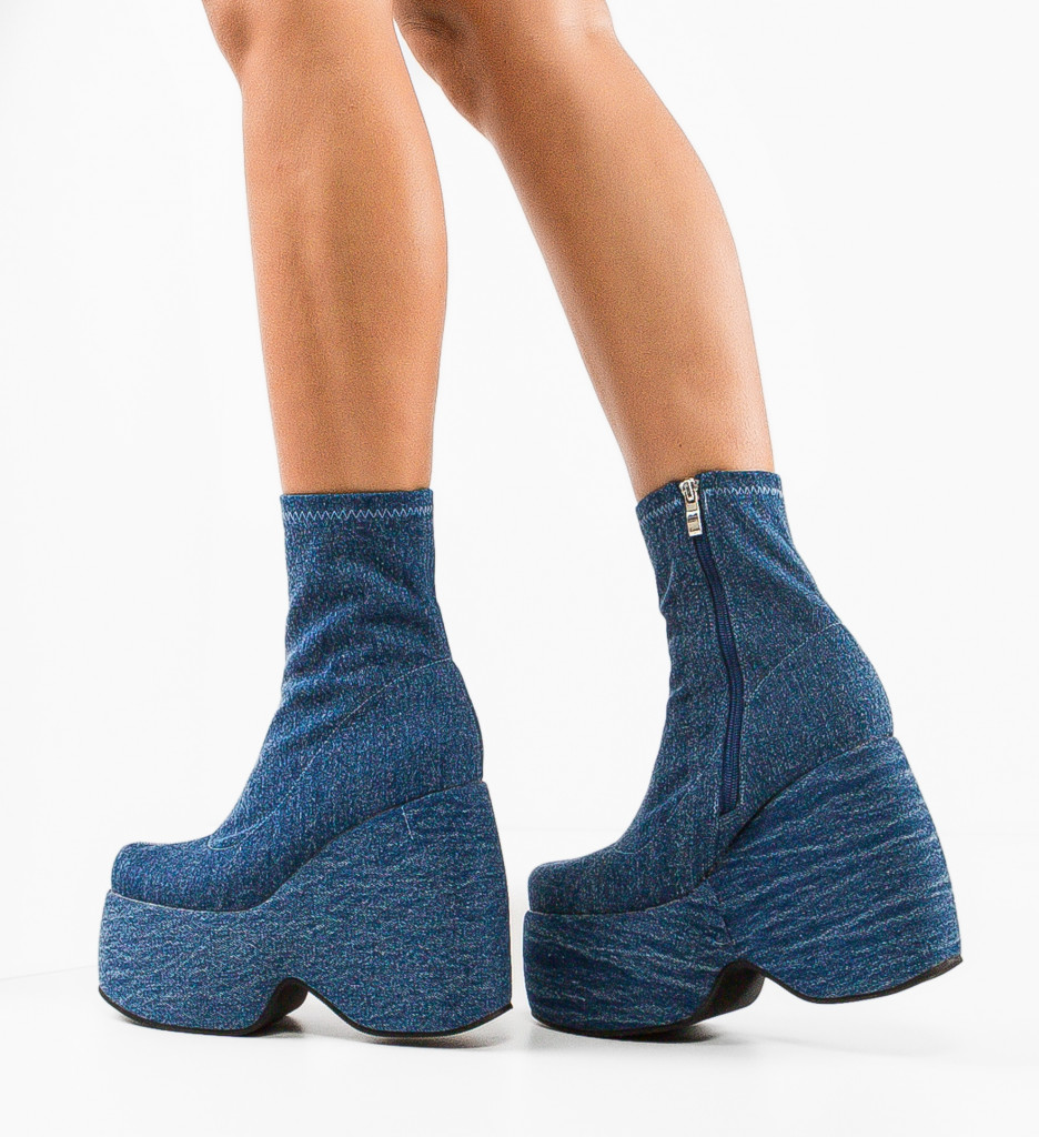 Botine Dama Stelar Albastre - Eleganță și Stil - imagine 2