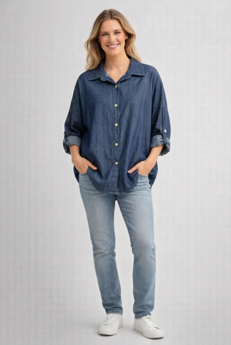 Cămăși Denim Casual Shopika | Croi Lejer & Confortabil