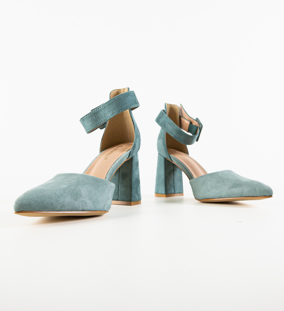 Pantofi Ramzam Verzi cu Toc Eleganți - imagine 7