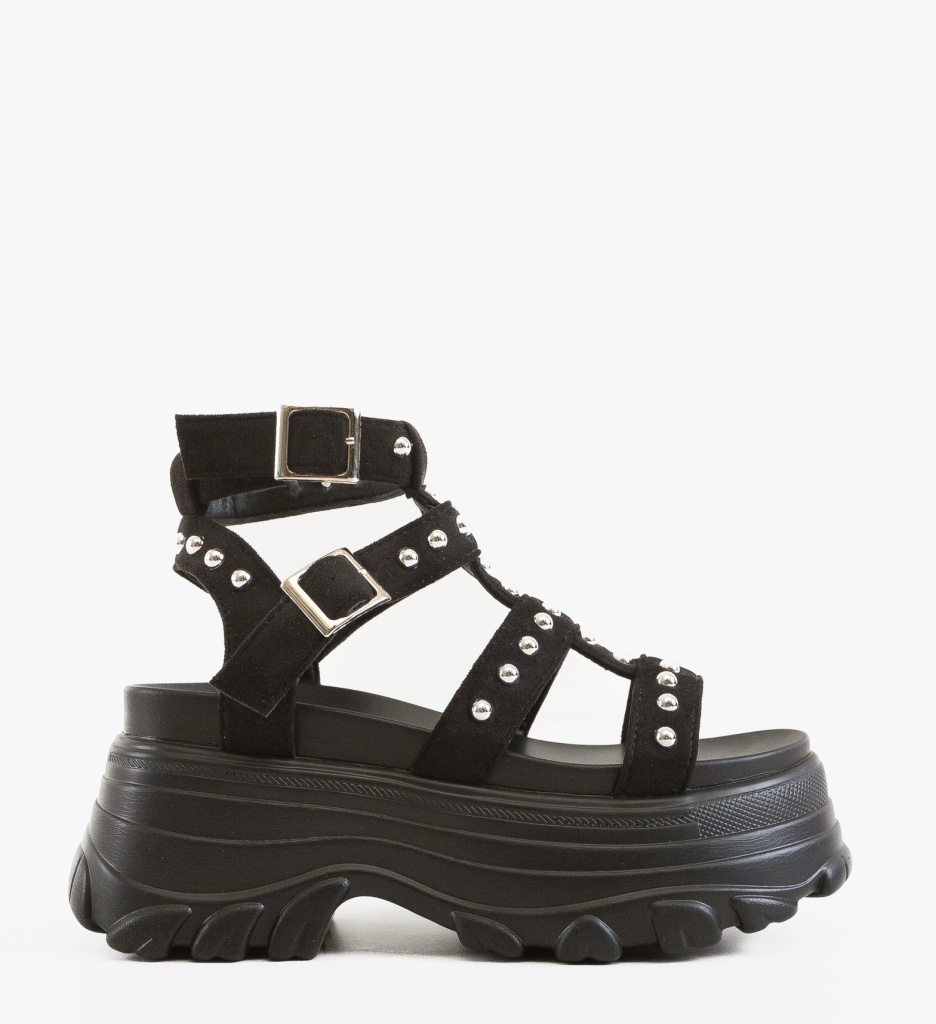Sandale Tagry Negre Elegante cu Toc - imagine 6