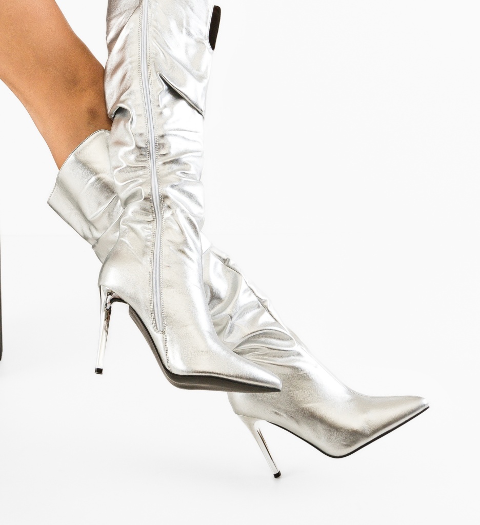 Cizme Dama Fanab Argintii - Eleganță și Stil - imagine 3