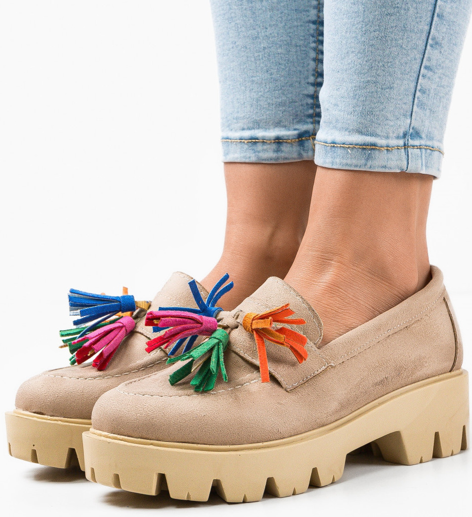Pantofi Casual Dama Bej - Confort și Stil
