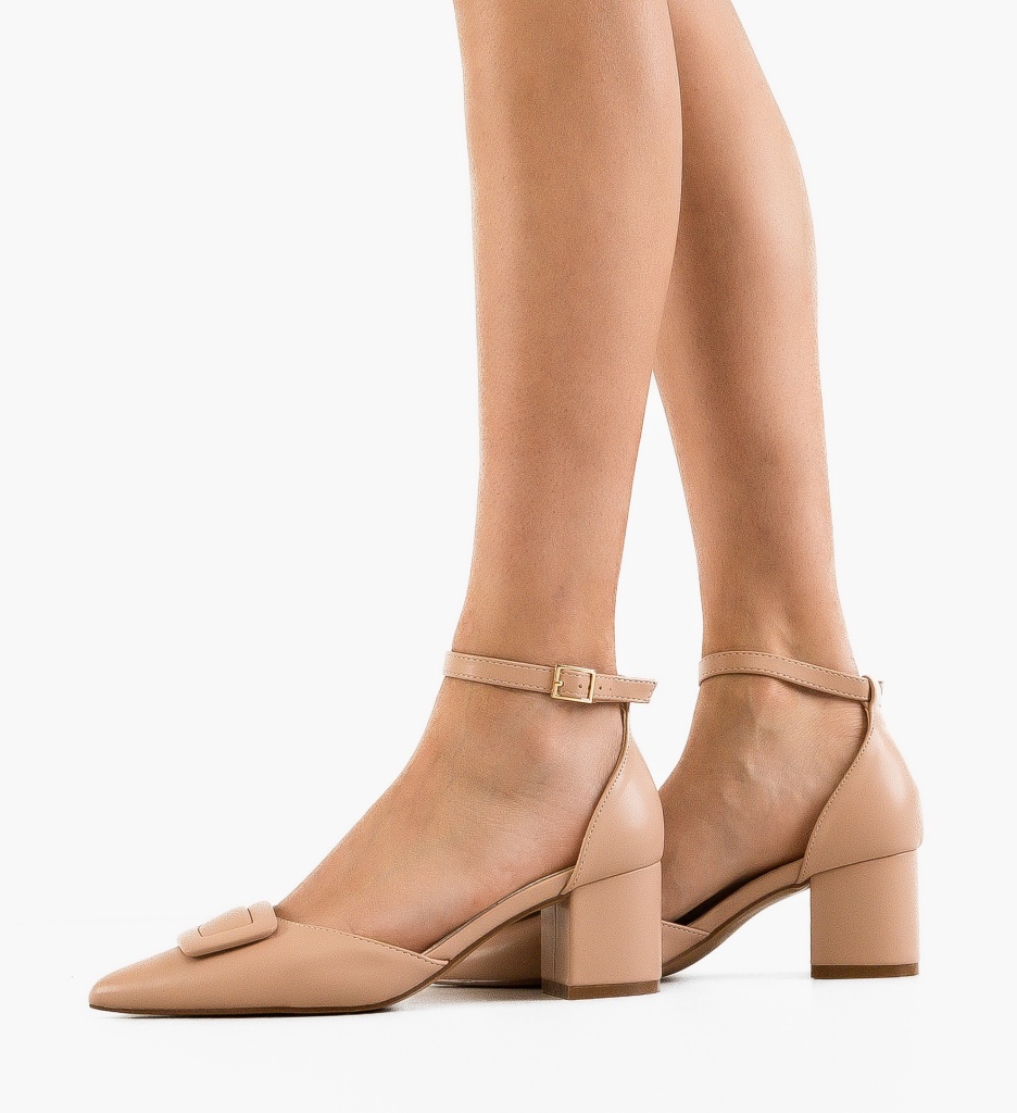 Pantofi cu Toc Rohan Nude | Eleganți & Versatili - imagine 2