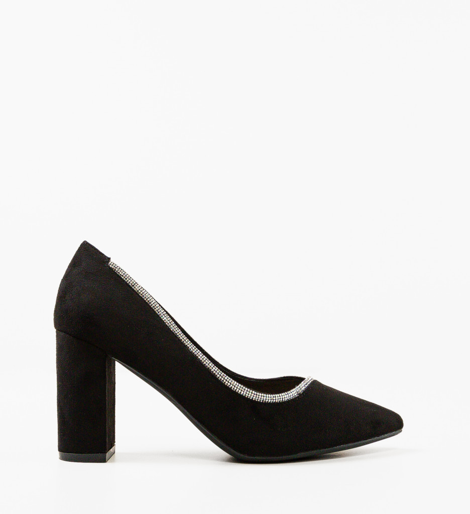 Pantofi Bavalka Eleganți cu Toc Negri - imagine 5