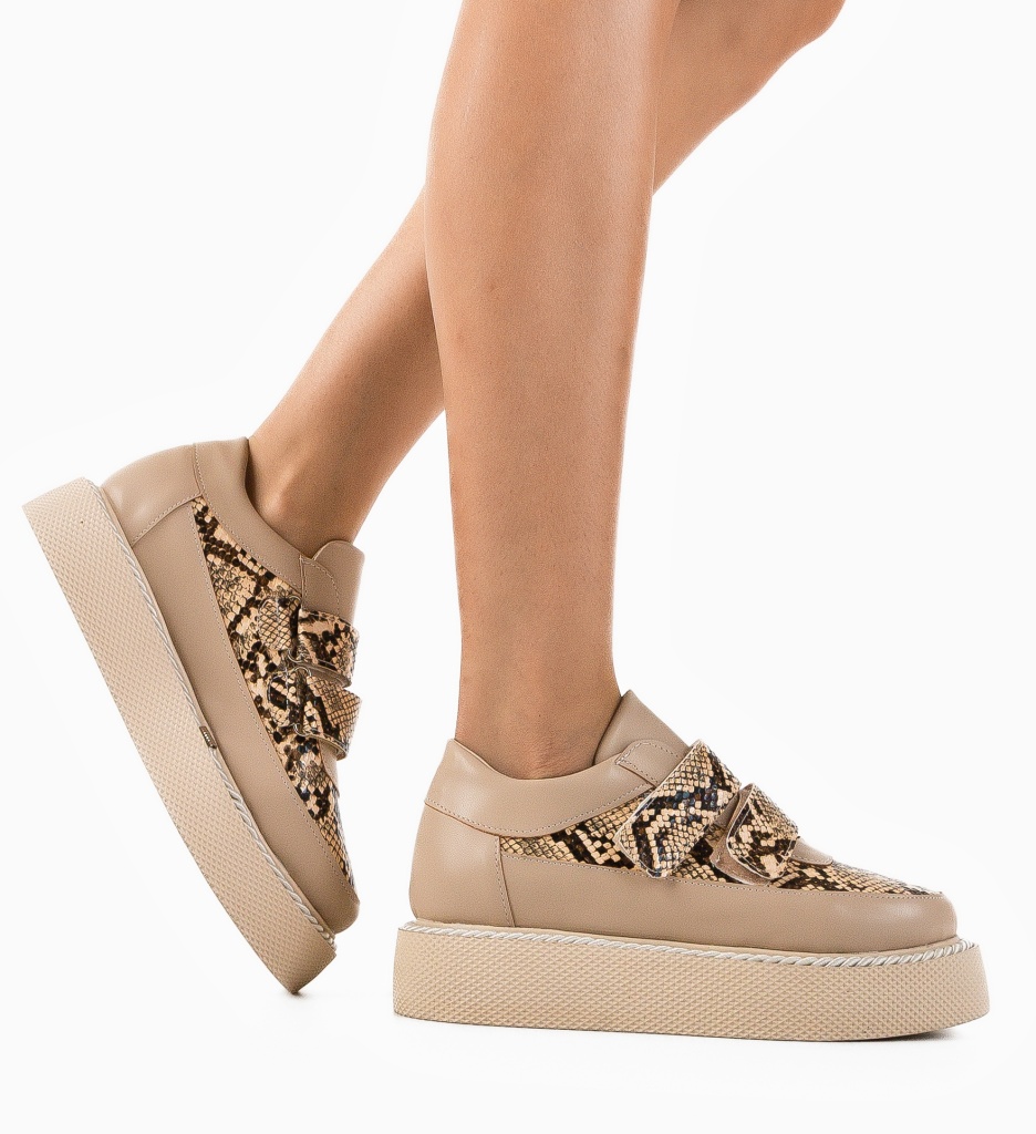 Pantofi Casual Herghely Nude - Confort și Eleganță - imagine 2