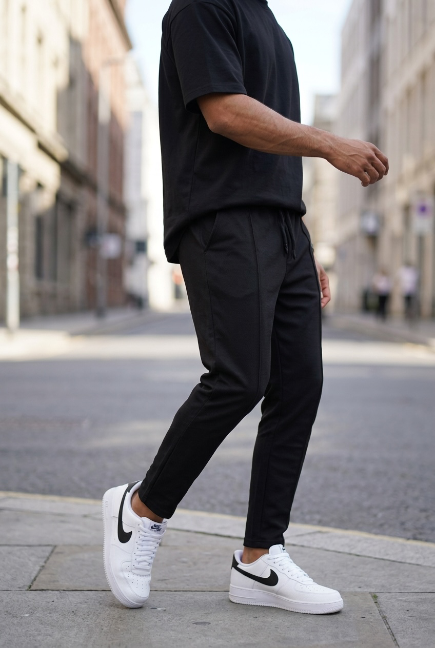 Pantaloni de trening negri conici 7507 P20-5.3