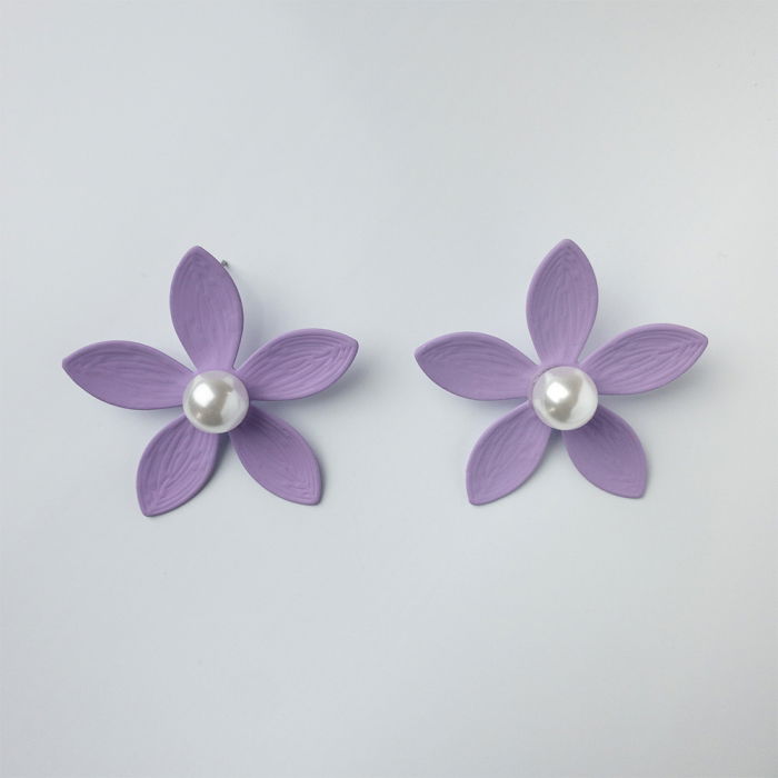 Cercei Floare Lila Shopika | Eleganță Delicată