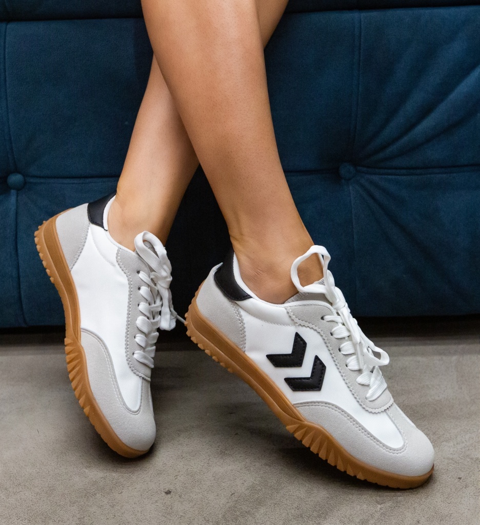 Sneakers dama Steren albi | Confort maxim - imagine 3