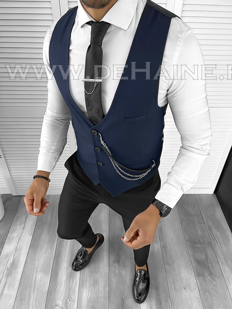 Vesta Eleganta Slim Fit Bleumarin | Stil Impecabil