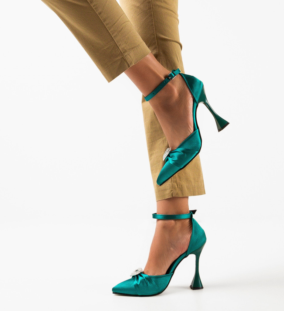 Pantofi Verzi cu Toc Gros | Stil și Confort - imagine 2