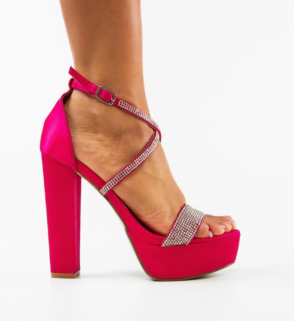 Sandale cu Toc Taniqua Fuchsia | Accesoriul Perfect - imagine 6