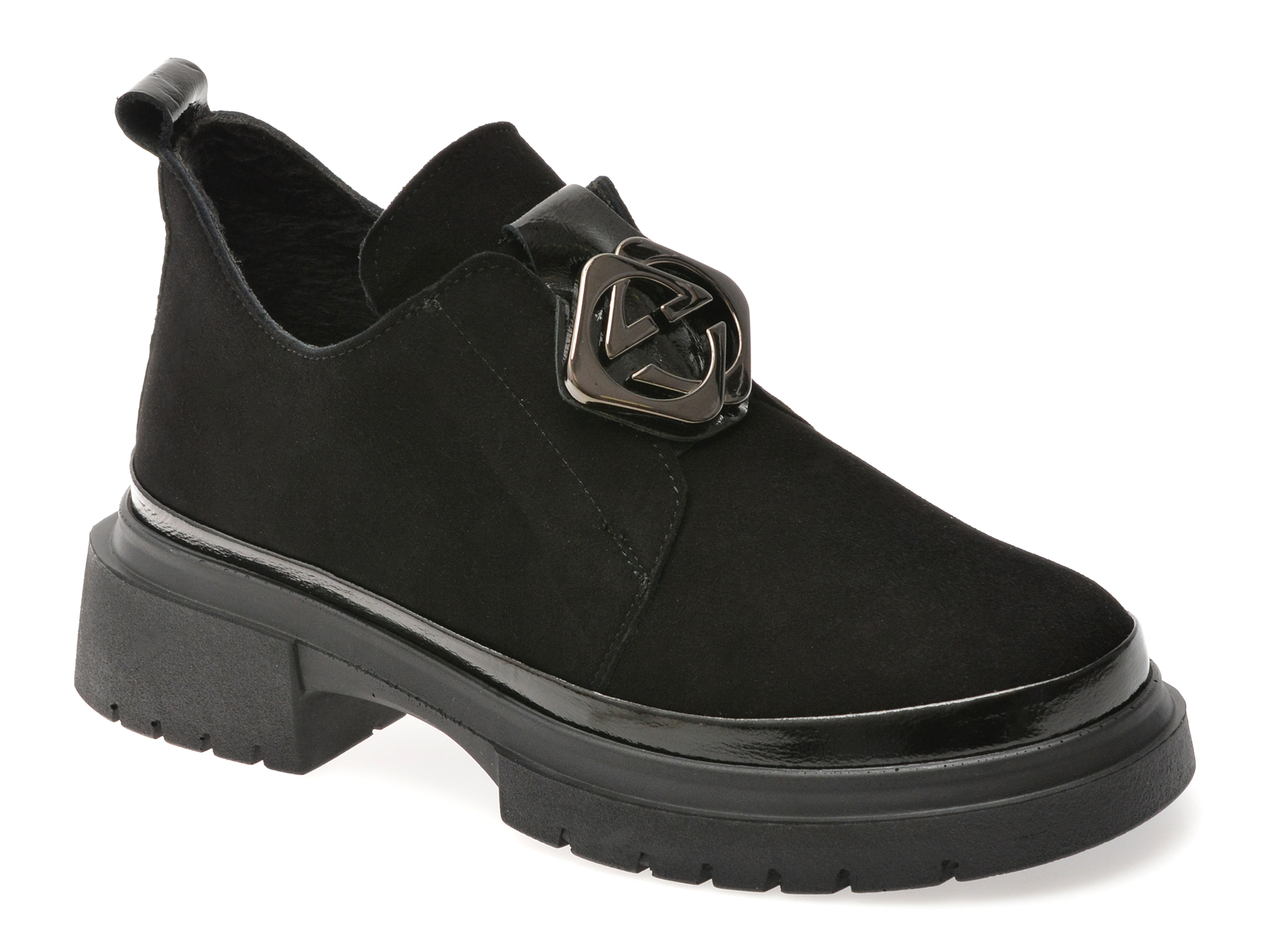 Ghete GRYXX negre din piele intoarsa