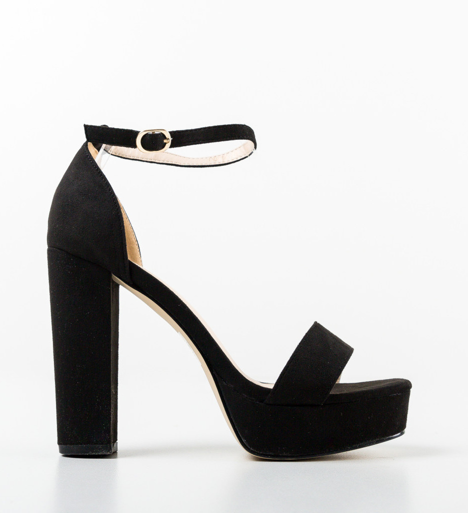 Sandale Dama Rasber Negre cu Toc Elegant - imagine 5