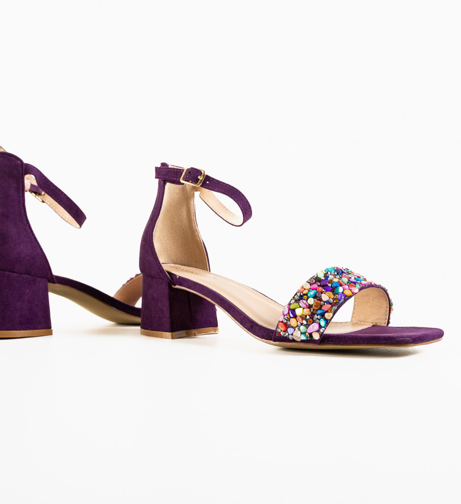 Sandale Mooren Mov Elegante cu Toc - imagine 6