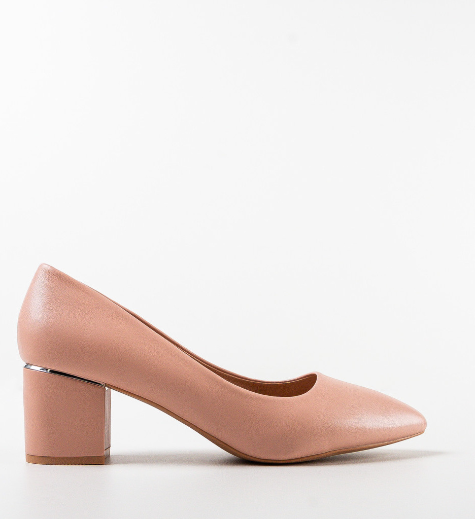 Pantofi Kamile Roz cu Toc Eleganti - imagine 4